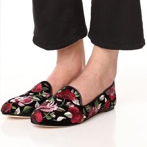 Kate Spade New York Swinton Floral Embroidered Velvet Ballet Flat